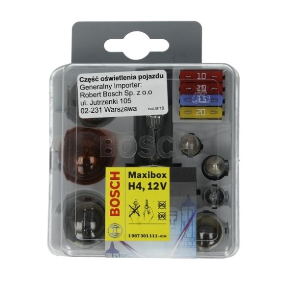 Bosch 1987301111, H4 ir kitų lempučių komplektas (Maxibox) 12V, 60/55W, P43t