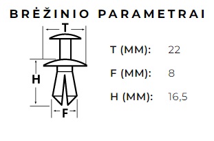 130A Plastmasiniai laikikliai, Įspaudžiami su galvute Ø 8mm - Image 2