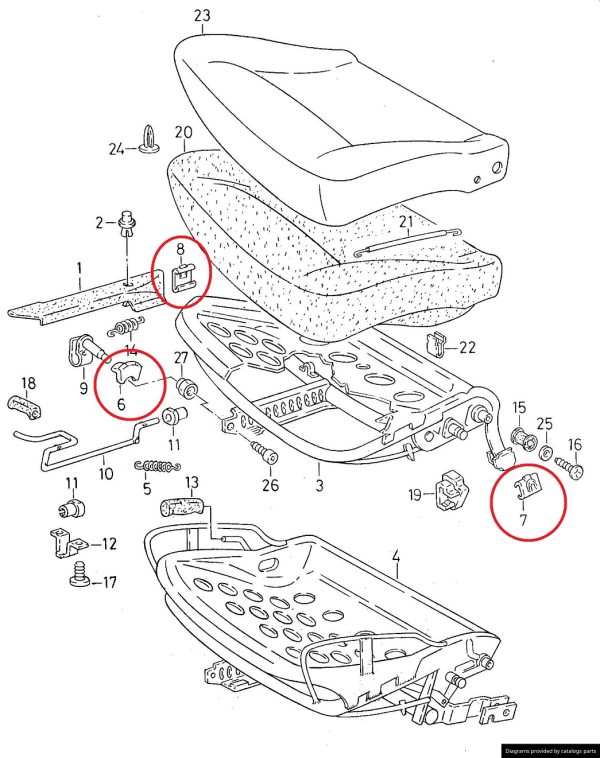 305 Plastmasiniai laikikliai, Valdiklis, Sėdynės reguliavimas Audi, Seat, VW - Image 3