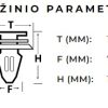 57A Plastmasiniai laikikliai, Įspaudžiami su galvute Ø 7.5-8mm - Image 2
