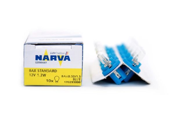 Prietaisų skydelio apšvietimo lemputė NARVA 17029, 12V, 1.2W, BX8,5d - žydra (1vnt) - Image 3