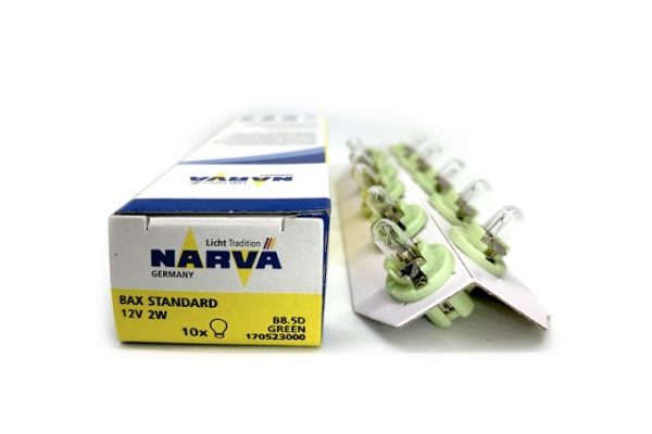 Prietaisų skydelio apšvietimo lemputė NARVA 17052, 12V, 2W, BX8,5d – žalia (1vnt) - Image 2