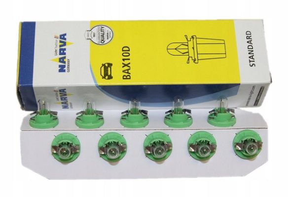Prietaisų skydelio apšvietimo lemputė NARVA 17057, 12V, 2W, BX8,5d – žalia (1vnt) - Image 2