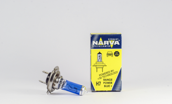 H7 Narva 48638 lempučių komplektas RPB+ 12V, 55W, PX26d - Range Power Blue (2vnt) - Image 2