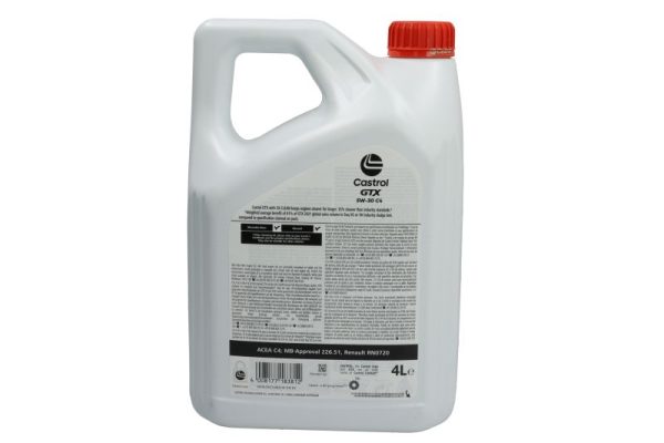 Sintetinė Variklio Alyva Castrol GTX 5W30, C4, 4L - 15901C - Image 3