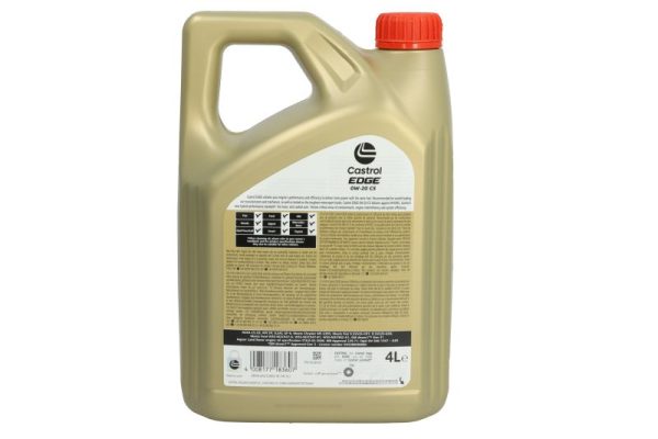 Sintetinė Variklio Alyva Castrol EDGE 0W20, C5, 4L - 15CC95 - Image 3