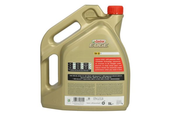 Sintetinė Variklio Alyva Castrol EDGE 5W30, C3, 5L - 1552FD - Image 3