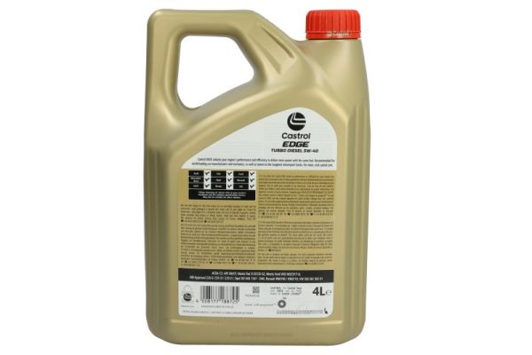 Sintetinė Variklio Alyva Castrol EDGE 5W40 TD, 4L- 1535BA - Image 3
