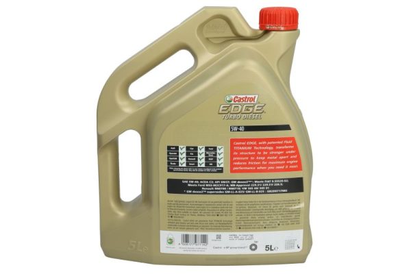 Sintetinė Variklio Alyva Castrol EDGE 5W40 TD, 5L- 1535BD - Image 3