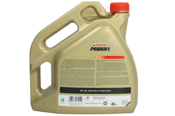 Pusiau Sintetinė Alyva Keturtakčiams Varikliams Castrol Power 1, 15W50, 4L -  15044F - Image 3