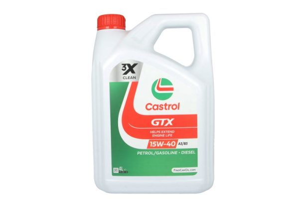 Mineralinė Variklio Alyva Castrol GTX 15W40, A3/B3, 4L - 15809F