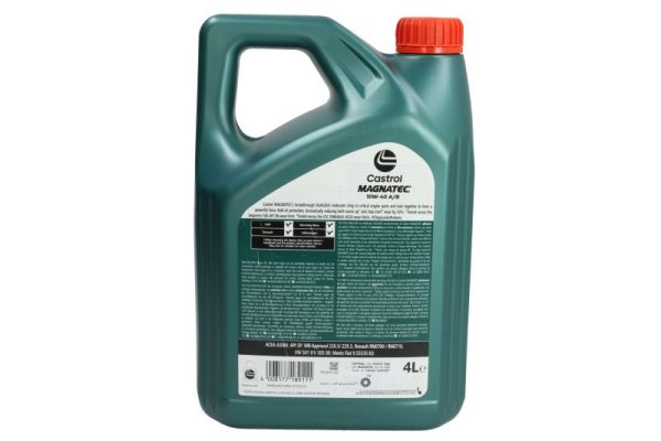 Pusiau Sintetinė Variklio Alyva Castrol Magnatec 10W40, A3/B4, 4L - 15CA1F - Image 2