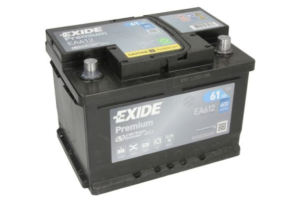 Akumuliatorius EXIDE EA612, 12V, 61Ah, 600A (D+ en)