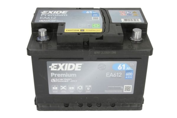 Akumuliatorius EXIDE EA612, 12V, 61Ah, 600A (D+ en) - Image 2