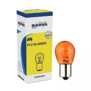 Narva 17638 Posūkio žibintų lemputės – 12V, PY21W, BAU15s, Geltona (1vnt)
