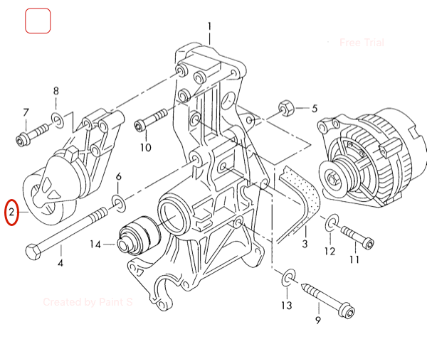 Įtempiklio skriemulys, V formos rumbuotas diržas BTA E2W5713BTA / Audi, Skoda, VW - Image 3