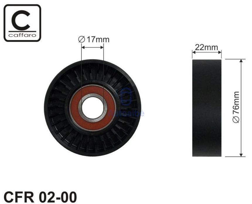 Kreipiantysis diržo skriemulys V formos rumbuotas diržas CAFFARO CFR 02-00 / Mercedes-Benz - Image 2