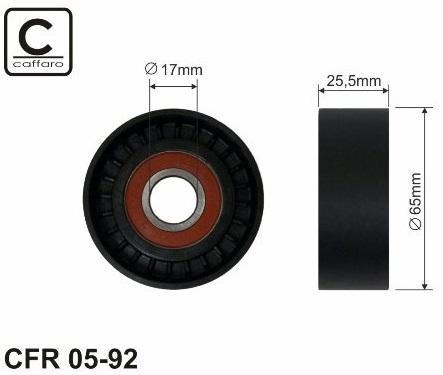 Įtempiklio skriemulys, V formos rumbuotas diržas Caffaro 05-92 / Alfa Romeo, Fiat, Lancia, Saab, Opel - Image 2
