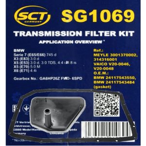 Automatinės pavarų dėžės hidraulinio filtro komplektas SCT SG1069 / BMW 7 (E65, E66, E67), X3 (E83), X5 (E53)