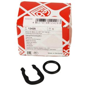 Aušinimo sistemos temperatūros daviklio arba flanšo sandarinimo žiedas (tarpinė) su fiksavimo spyruokle (laikikliu) Febi Bilstein 12408 / 12409 – 20mm – Audi, Seat, Skoda, VW